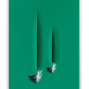 MOTHER & SON (a green tribute to Lucio Fontana)